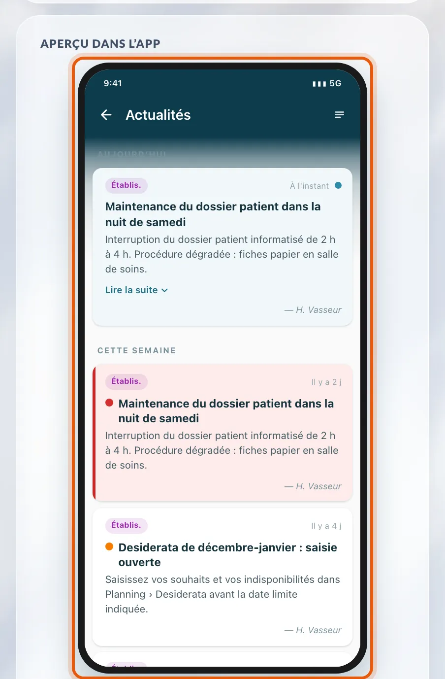 L'aperçu du fil Actualités de l'application, avec la publication en cours de rédaction en tête
